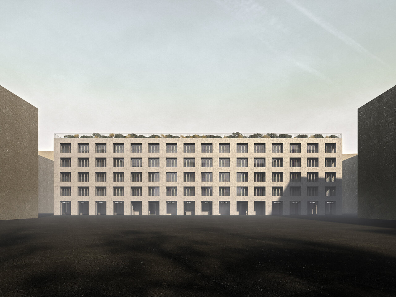 Große Häuser Leipzig, Platzfassade, Masterthesis Bauhaus-Universität Weimar