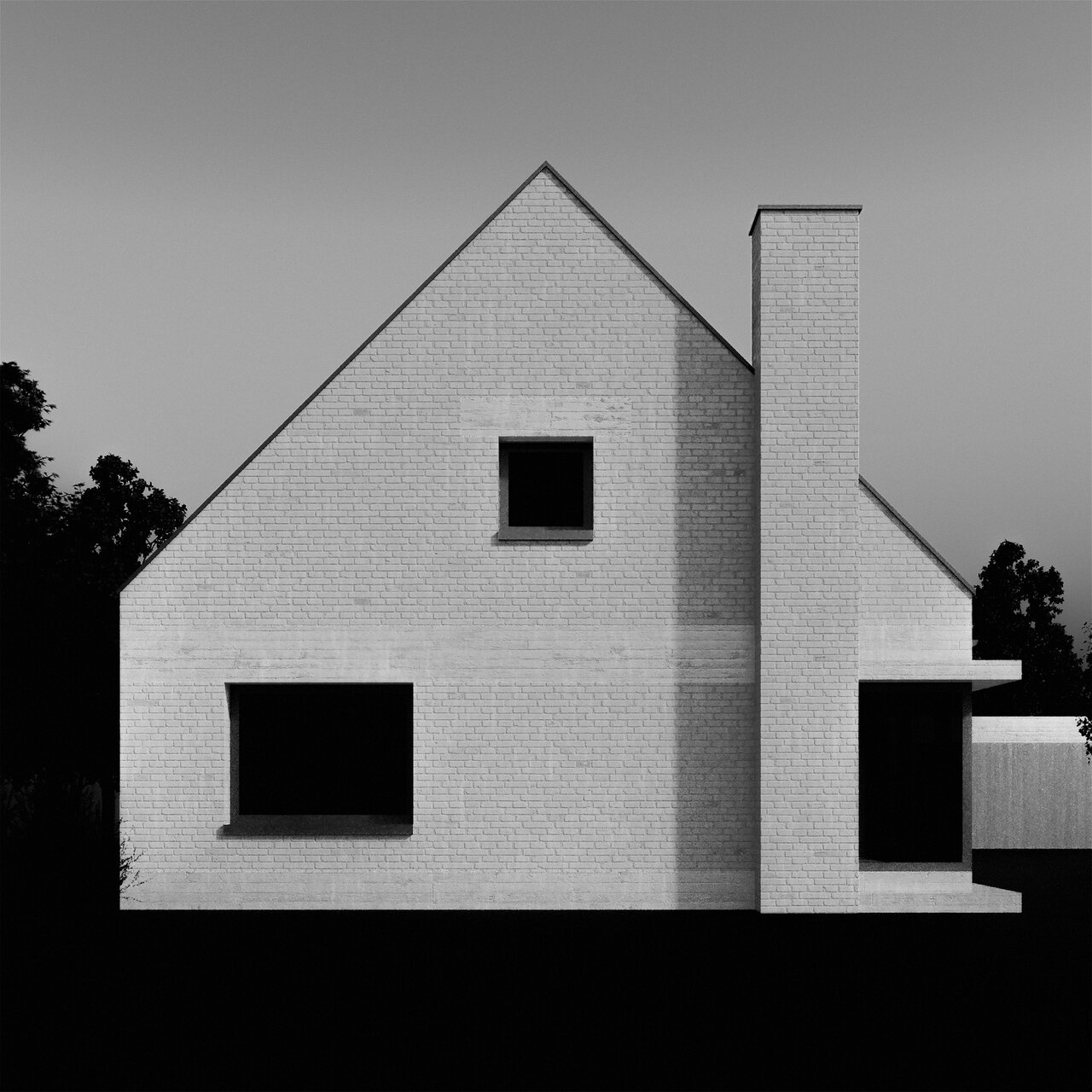 Einfamilienhaus in Finsterwalde, Ansicht Nord, Bearbeitung für (link: https://www.habermann-architektur.de text: Habermann Architektur)