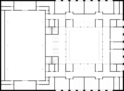 Schule in Leipzig, Grundriss Obergeschoss, Semesterprojekt Bauhaus-Universität Weimar