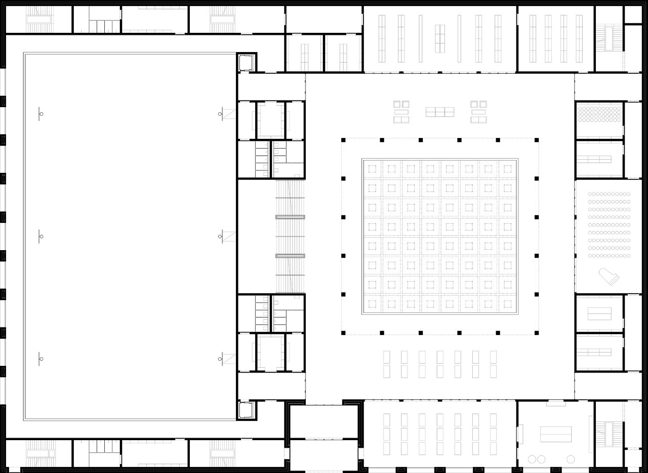 Schule in Leipzig, Grundriss Erdgeschoss, Semesterprojekt Bauhaus-Universität Weimar