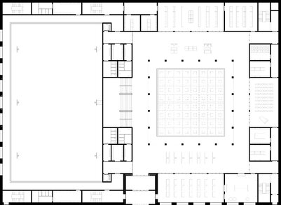 Schule in Leipzig, Grundriss Erdgeschoss, Semesterprojekt Bauhaus-Universität Weimar