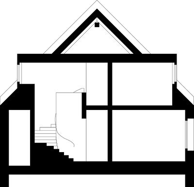 Einfamilienhaus in Finsterwalde, Schnitt, Bearbeitung für (link: https://www.habermann-architektur.de text: Habermann Architektur)