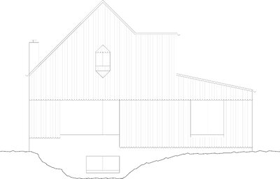 Ferienhaus am Darß, Ansicht Nord, Bearbeitung für (link: https://www.habermann-architektur.de text: Habermann Architektur)