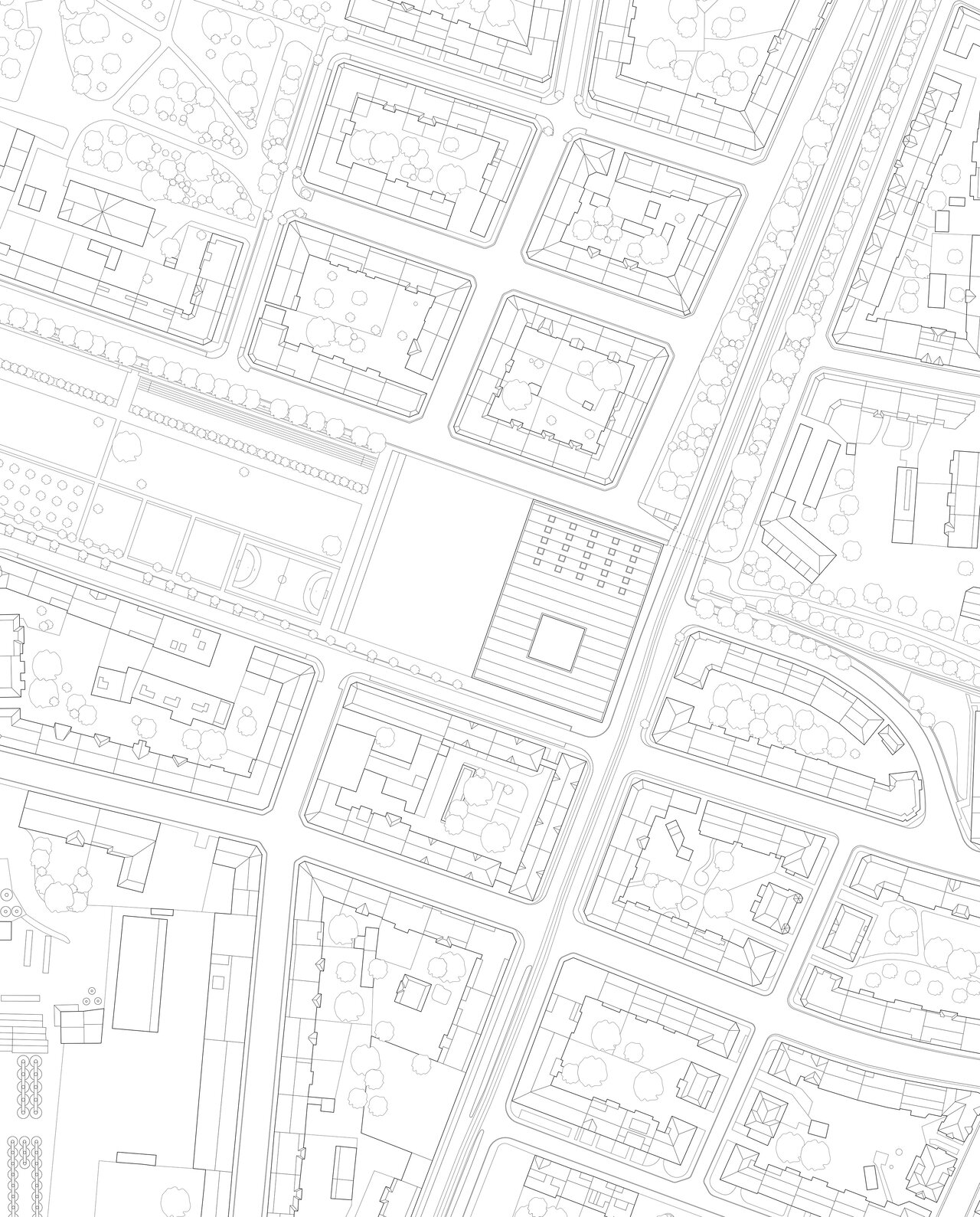 Schule in Leipzig, Lageplan, Semesterprojekt Bauhaus-Universität Weimar