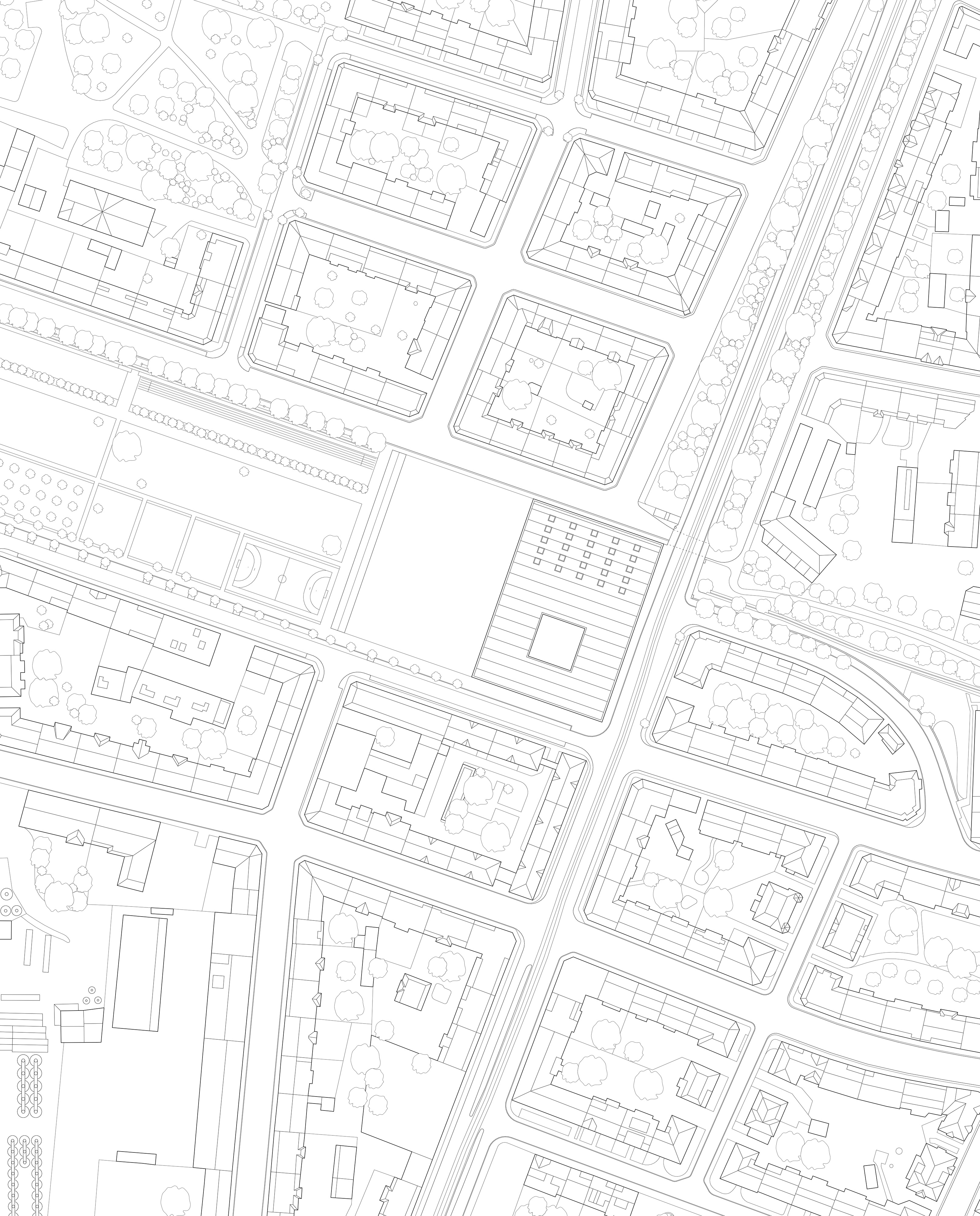 Schule in Leipzig, Lageplan, Semesterprojekt Bauhaus-Universität Weimar