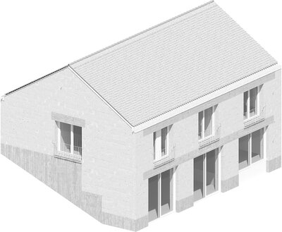 Haus in Unterlengenhardt, Ansicht Süd-West, Entwurfsplanung für Privat