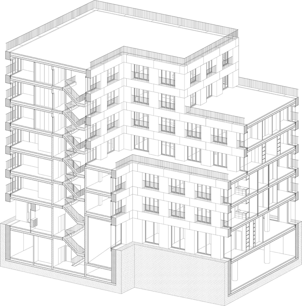 Große Häuser Leipzig, Konstruktionsaufbau, Masterthesis Bauhaus-Universität Weimar